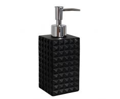 Dispensador de jabon MSV Kubik de poliresina y acero inoxidable en color negro
