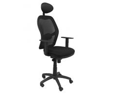 Piqueras Y Crespo (PIQU7) Silla Jorquera Malla Negra Asiento Bali Verde con cabecero Fijo Oficina, Talla unica