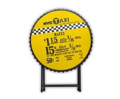 ZEP Mesa DÃ©cor NY diÃ¡metro 80Â cm, Metal, Amarillo, Negro, Color Blanco, 80Â x 80Â x 10Â cm