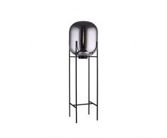 Lumineca Lámpara de pie Globo Cristal Smoky Bharian, 4 W, Diámetro: 46 cm. Altura: 150 cm.