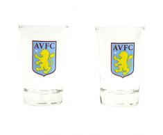Aston Villa FC Aston Villa Two Pack Shot Glasses Vasos de chupito, Multicolor, Ãnico
