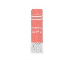 LeStoff Toalla de Playa XXL, Toalla de Playa, 100% algodÃ³n orgÃ¡nico, sostenible, Natural, Suave, prelavada (200 x 200 cm, Coral (Salmon))