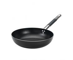 Ollas Agnelli Alblack Pan evasé Alta de Salto, de Aluminio, Mango de Acero Tubular Inoxidable con Fresco, Negro, 24 cm