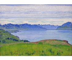 Legendarte Cuadro Lienzo, ImpresiÃ³n Digital - Paisaje En El Lago Ginebra Ferdinand Hodler, cm. 50x70 - DecoraciÃ³n Pared