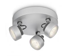 Philips myLiving Rimus - Barra de focos, LED, 3 luces, luz blanca cálida, IP20, color gris