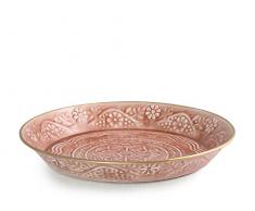 H&H Indian Summer - Bandeja de Metal Redonda, 30 cm, Varios Adornos, Multicolor