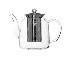 Premier Housewares - Tetera de borosilicato, 1000 ml, con colador, 14 x 17 x 13 cm