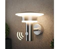 NBHANYUAN LightingÂ® LED Apliques Exterior con Sensor de Movimiento,IP44 Apliques Pared Exterior,Acero inoxidable,9.5W 1000lm Luz Calida 3000K [Clase de eficiencia energÃ©tica E]