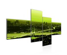 Runa Art 603841b - Cuadro de pared de Estambul (200 x 100 cm, lienzo de fieltro, formato XXL, 4 piezas, fabricado en Alemania, listo para colgar), color verde