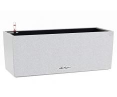 Lechuza Balconera Stone 50 - Maceta de riego automÃ¡tico para Interiores y Exteriores, Mesa y Ventana con Agujero de Drenaje y sustrato de Plantas, poliresina de 19 x 50 x 19 cm, Cuarzo Blanco