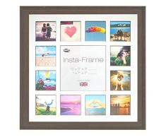 Inov8 16 x 40,64 cm Insta-Frame Austen marco para Instagram 13/de estampado a cuadros de fotos con paspartú blanco y negro con borde, 2 unidades, Mid gris