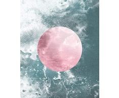 Komar Wandbild Von Solum Aqua | Poster, Bild, Wohnzimmer, Schlafzimmer, Dekoration, Kunstdruck | ohne Rahmen | P095A-40x50 fotomural, Rosa, Blau, WeiÃ