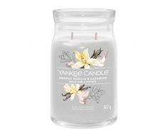 Yankee Candle Signature - Vela perfumada | Vela en tarro grande de vainilla ahumada y cachemira con doble mecha, mezcla de cera de soja larga combustión, regalo perfecto para mujeres