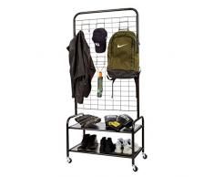 Store It Loft Perchero de pie, Metal, Negro, 77x45x167cm