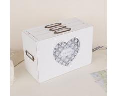 Dibor - French Style Accessories For The Home Fotos de madera con corazón Joyero caja de almacenaje W10 cm x H8 cm X 10 cm