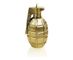 Candellana Hecho a Mano Grenade Vela de Regalo - Divertida - Vela Decorativa - Decoración del Hogar - Regalos para Amigos - Mecha de Algodón - Tiempo de Quemado 25h - Vela Classic Gold