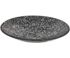 Maturi Plato Decorativo de Mosaico de Vidrio Agrietado, Negro, 32 cm