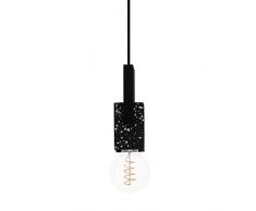 EGLO Lobatia lÃ¡mpara colgante, lÃ¡mpara colgante de terrazo en blanco grisÃ¡ceo, madera, metal en negro, lÃ¡mpara de mesa de comedor, lÃ¡mpara colgante de salÃ³n, E27