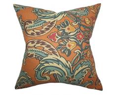 La Almohada Collection kiriah para cojín, diseño de Flores, Color Naranja