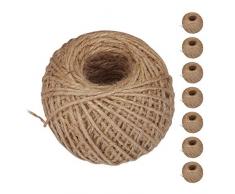 Relaxdays Cordel de Yute 8 x 80 m, Manualidades, JardinerÃa, FloristerÃa, Decoración, Natural, 1 Set