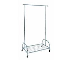 Haku Möbel 43060 - Percha con Ruedas para Ropa (90 x 50 x 158 cm), Acabado Cromado