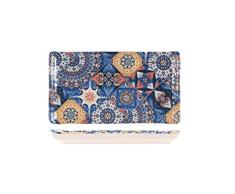 H&H 3238411 Plato rectangular Angie, Stoneware Decorado, 15 x 9 cm