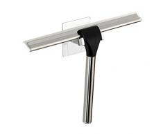 Wenko 23850100 Turbo-LocÂ® Quadro - Rasqueta para Ducha (Acero Inoxidable, fijaciÃ³n sin Agujeros, 23 x 17,5 x 5 cm), Color Cromo