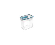 BIESSE Contenedor hermético 4 Cierres de 0,6 litros con válvula para Cocina microondas Apto para el congelador, Azul, 11.3x7.5x11.0 cm, 6