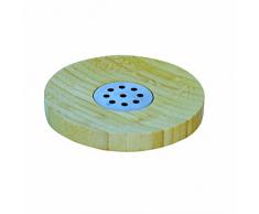 MSV 140351 dispensador de jabón de bambú/Acero Inoxidable 1,8 x 0,1 cm