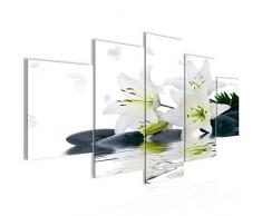 Runa Art imÃ¡genes Flores Lirios Wandbild 200 x 100 cm Vlies - Lienzo XXL Formato Wandbilder salÃ³n Vivienda Deko Kunstdrucke Verde 5 Piezas - Made in Germany - Listo para Colgar 201651a