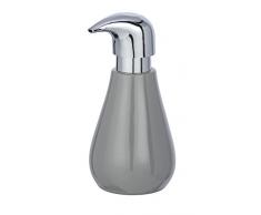 Wenko – Dispensador de jabón dispensador de jabón Sydney Brillante de Capacidad 0,32 L, cerámica, Gris, 9 x 8.5 x 17 cm