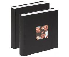 Walther Design FA-208-BD Paquete de Dos álbum de Fotos Fun, 30 x 30 cm, 100 páginas Blancas, Negro, con el Corte per un Foto