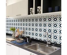 Ambiance Sticker Pegatinas de Azulejos Adhesivos, diseÃ±o de Azulejos de Cemento â DecoraciÃ³n de Pared para Cuarto de baÃ±o y Cocina â Azulejos de Cemento Adhesivo para Pared â 10 x 10 cm â 60 Unidades