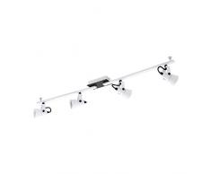 EGLO 97374 Lámpara de Techo con focos GU10, 5 W, Negro, Blanco