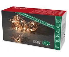 Konstsmide LED guirnalda, copos de nieve de metal de color cobre, 10 diodos de luz blanca cálida, funciona con pilas, interior, 3 x AA 1,5 V exklusive, cable transparente 3146-603