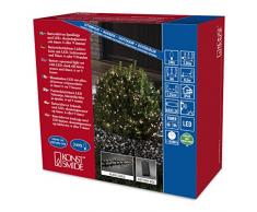 Konstsmide 3734-100 Cluster - Guirnalda led para arbustos (sensor de luz, temporizador de 6 y 9 h, para exteriores IP44, 240 diodos de luz blanca cálida, cable negro, requiere 4 pilas D de 1,5 V, no incluidas)