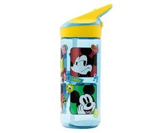 Botella de agua infantil reutilizable de tritan de 620 ml de Mickey Mouse