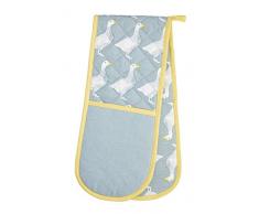 Kitchencraft 100% ganso animal-themed doble horno guantes, 86 x 18 cm (34 x 7), algodón, gris/blanco, 87 x 1 x 18,5 cm