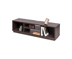Iris Ohyama, Soporte de TV / Mueble de TV / Soporte de TV con estantes abiertos / Soporte de TV para TV de 65 pulgadas, Madera maciza, Oficina, Casa - TV Cabinet Standard - OTS-150S - Marrón