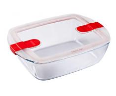 Pyrex Cook y HeatÂ âÂ plana rectangular de cristal con tapa hermÃ©tica especial microondas, 28 x 20 x 8