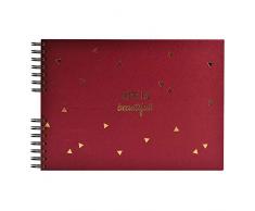 Exacompta - Álbum de fotos con espirales, rojo, 32 cm x 22 cm