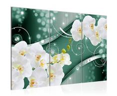 Runa Art 207331c - Cuadro de pared (120 x 80 cm, lienzo de fieltro, formato XXL, 3 piezas, fabricado en Alemania, listo para colgar), diseño de orquÃdea