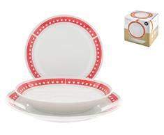 HOME Coupe Juego de Platos Vajilla 18 Piezas, Porcelana, Color Blanco