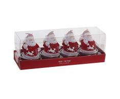 New Home Set de 4 Velas Decorativas de PapÃ¡ Noel para Navidad. 6 cm
