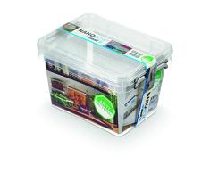 Orplast NanoBox 2 x 2,0L Set antibacteriano Caja de almacenamiento Nevera Caja de alimentos Caja medicamentos Higiénica NanoPlata Contenedor Estéril Box Transparente 2 x 2L