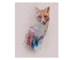 Komar Wandbild Von Animals Forest Fox | Poster, Bild, Wohnzimmer, Schlafzimmer, Dekoration, Kunstdruck | ohne Rahmen | P084B-40x50 fotomural, carbÃ³n