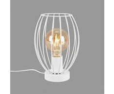 Briloner - LÃ¡mpara de mesa, lÃ¡mpara de mesita de noche, lÃ¡mpara de escritorio, 1 x E27, incluye interruptor de cable, color blanco, 175 x 256 mm (diÃ¡metro x altura).
