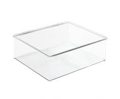 InterDesign - Caja para Ropa, provista de Tapa con bisagra, para el Armario, Organizador apilable para Camisas y Blusas - Claro
