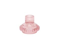 Talking Tables Candelabro de Cristal Rosa | PequeÃ±o Soporte de Vela Acanalado para Velas de Cena, Decoraciones de Mesa de Navidad, decoraciÃ³n del hogar, Accesorios, Cena Interior o Exterior