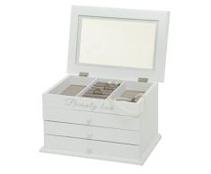 Boltze Beauty Joyero, Madera, Blanco-Gris, 25 cm